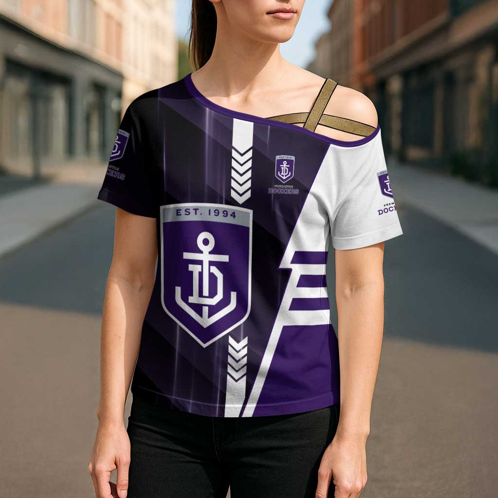 Personalized Fremantle Dockers Cross Shoulder Shirt Modern Geometric Sports Graphic Style