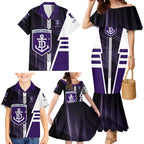 Personalized Fremantle Dockers Family Matching Mermaid Dress and Hawaiian Shirt Modern Geometric Sports Graphic Style