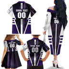 Personalized Fremantle Dockers Family Matching Off The Shoulder Long Sleeve Dress and Hawaiian Shirt Modern Geometric Sports Graphic Style