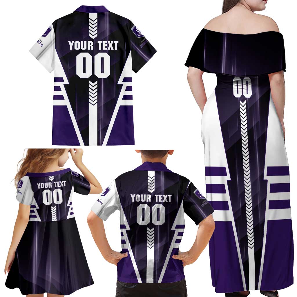 Personalized Fremantle Dockers Family Matching Off Shoulder Maxi Dress and Hawaiian Shirt Modern Geometric Sports Graphic Style