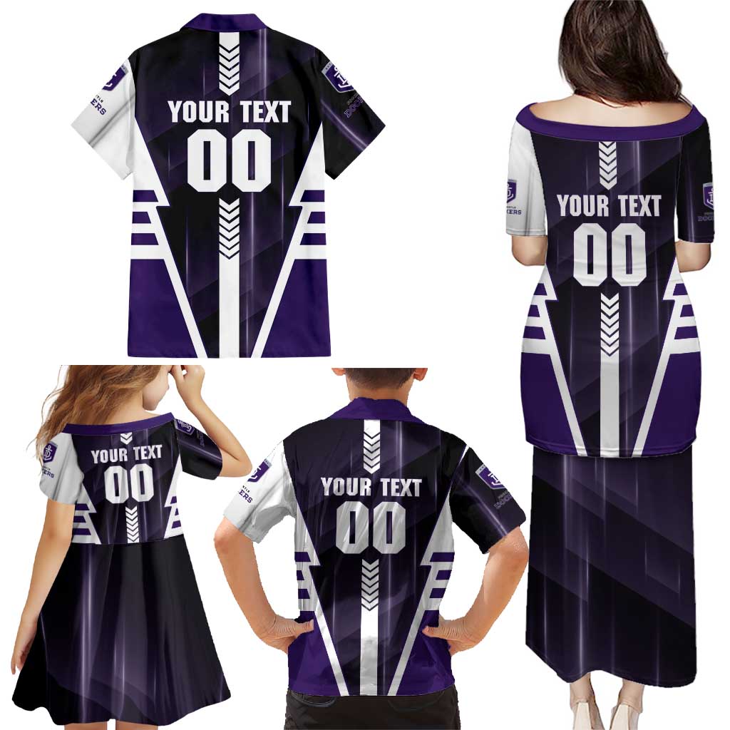 Personalized Fremantle Dockers Family Matching Puletasi and Hawaiian Shirt Modern Geometric Sports Graphic Style