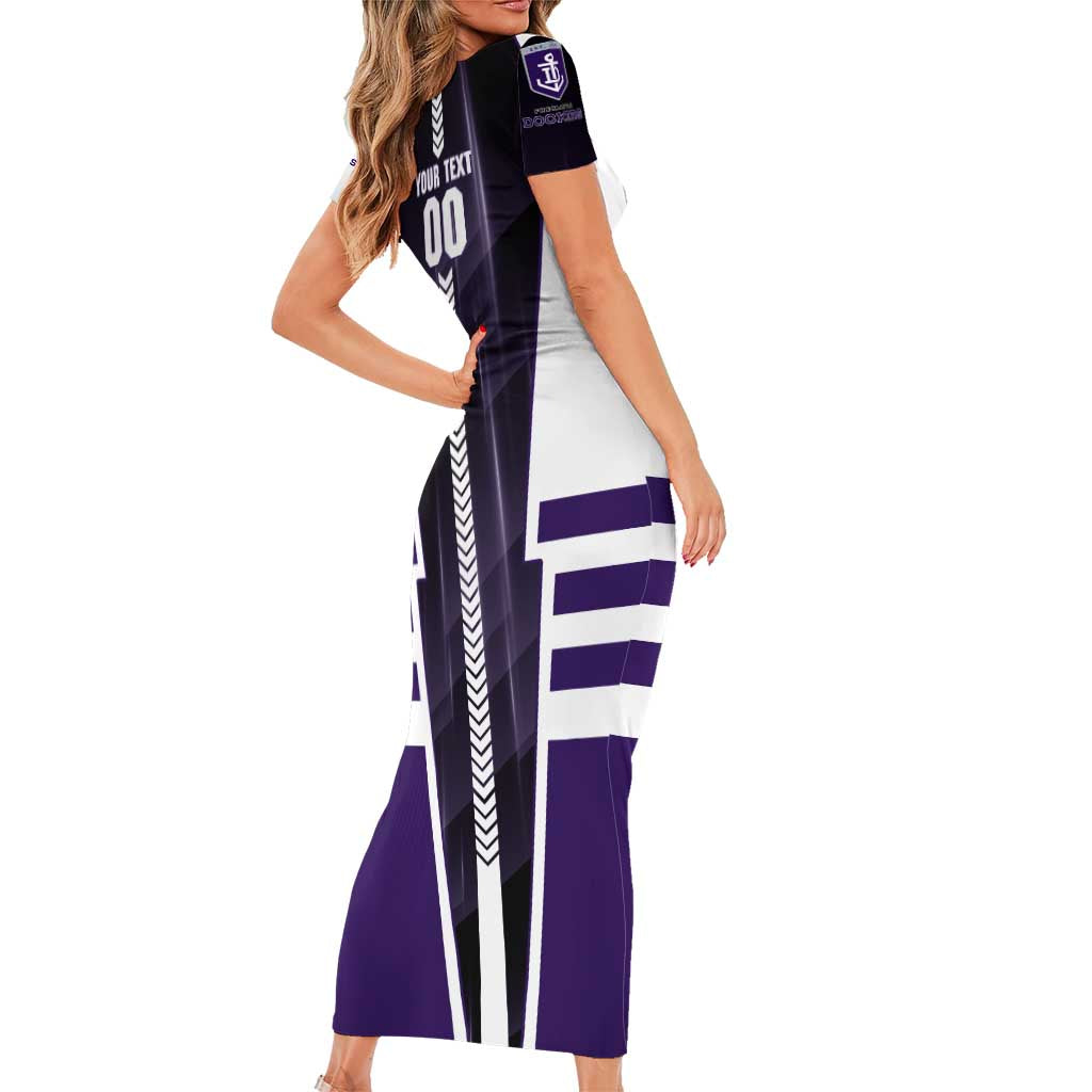 Personalized Fremantle Dockers Family Matching Short Sleeve Bodycon Dress and Hawaiian Shirt Modern Geometric Sports Graphic Style