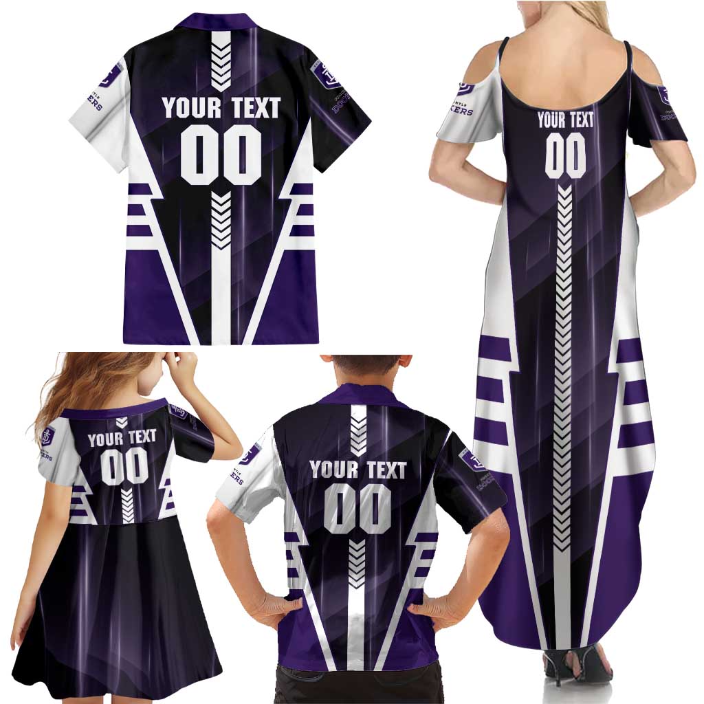 Personalized Fremantle Dockers Family Matching Summer Maxi Dress and Hawaiian Shirt Modern Geometric Sports Graphic Style