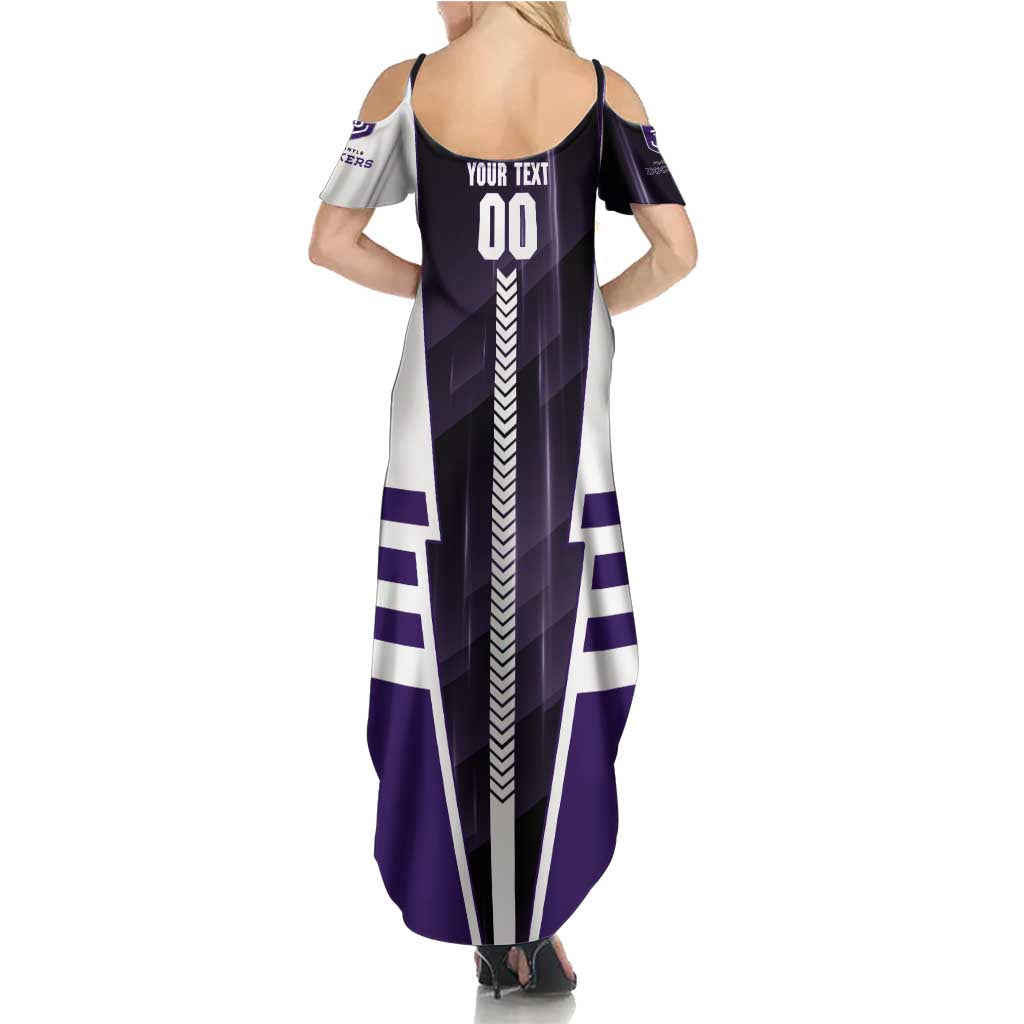 Personalized Fremantle Dockers Family Matching Summer Maxi Dress and Hawaiian Shirt Modern Geometric Sports Graphic Style