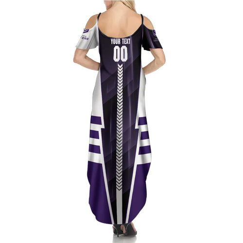 Personalized Fremantle Dockers Family Matching Summer Maxi Dress and Hawaiian Shirt Modern Geometric Sports Graphic Style