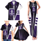 Personalized Fremantle Dockers Family Matching Tank Maxi Dress and Hawaiian Shirt Modern Geometric Sports Graphic Style