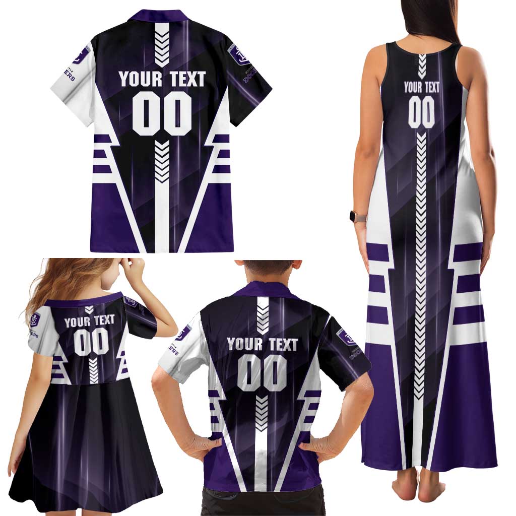 Personalized Fremantle Dockers Family Matching Tank Maxi Dress and Hawaiian Shirt Modern Geometric Sports Graphic Style
