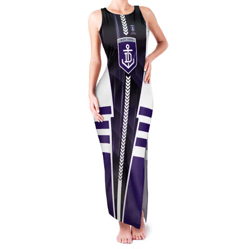 Personalized Fremantle Dockers Family Matching Tank Maxi Dress and Hawaiian Shirt Modern Geometric Sports Graphic Style