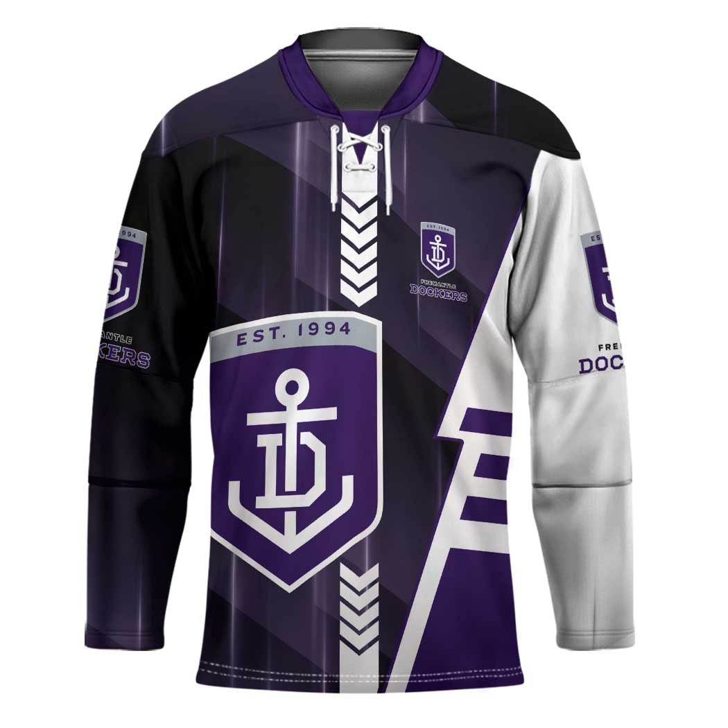 Personalized Fremantle Dockers Hockey Jersey Modern Geometric Sports Graphic Style
