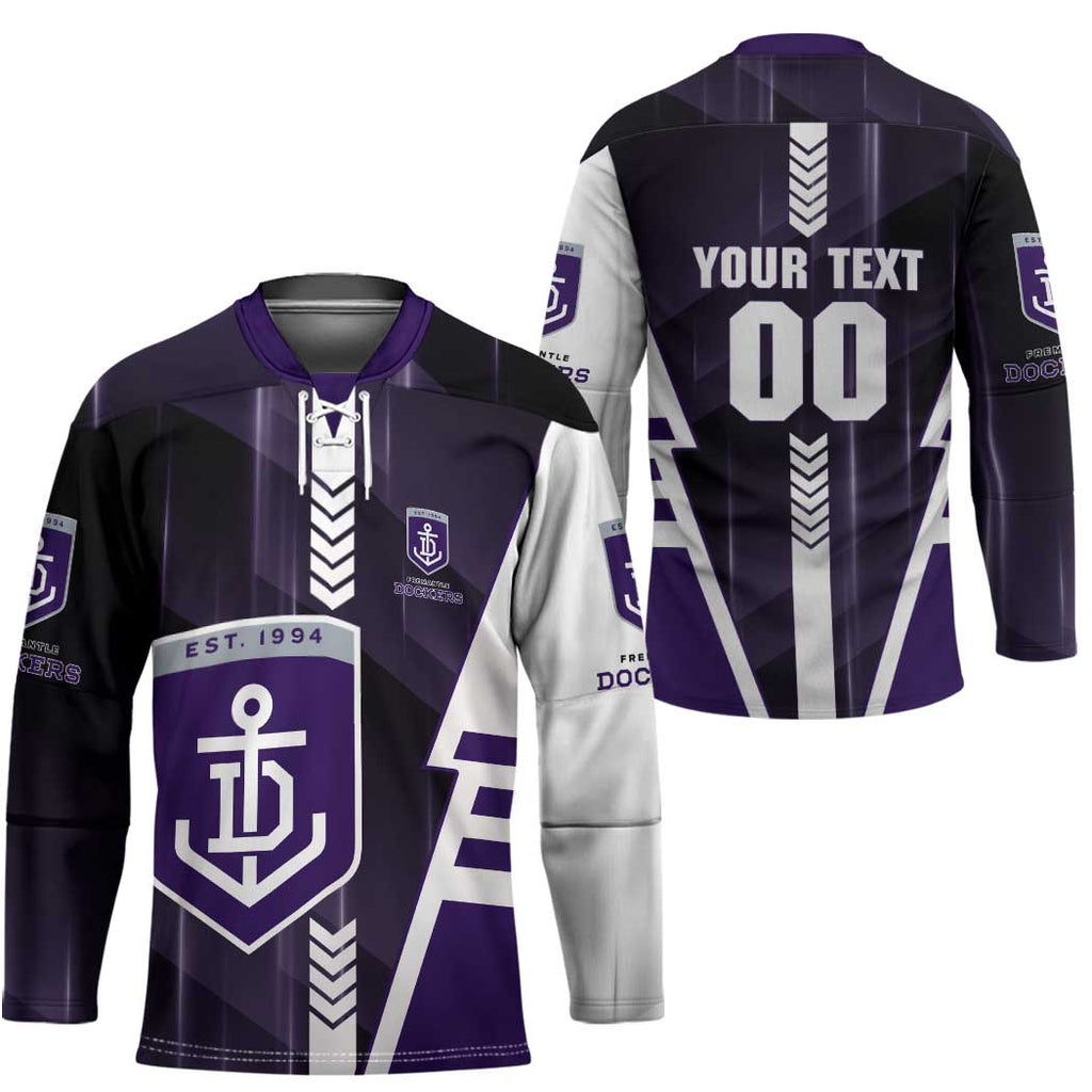 Personalized Fremantle Dockers Hockey Jersey Modern Geometric Sports Graphic Style