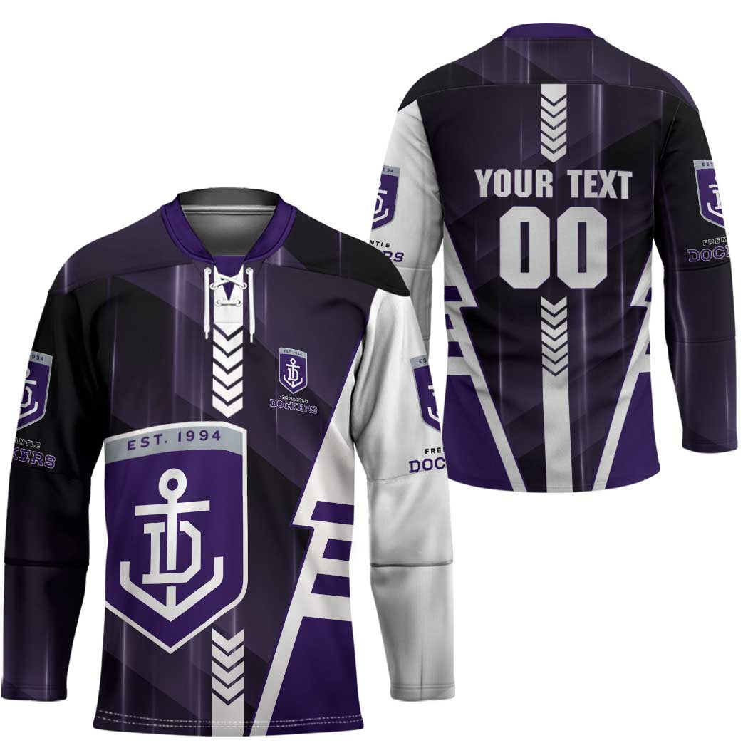 Personalized Fremantle Dockers Hockey Jersey Modern Geometric Sports Graphic Style