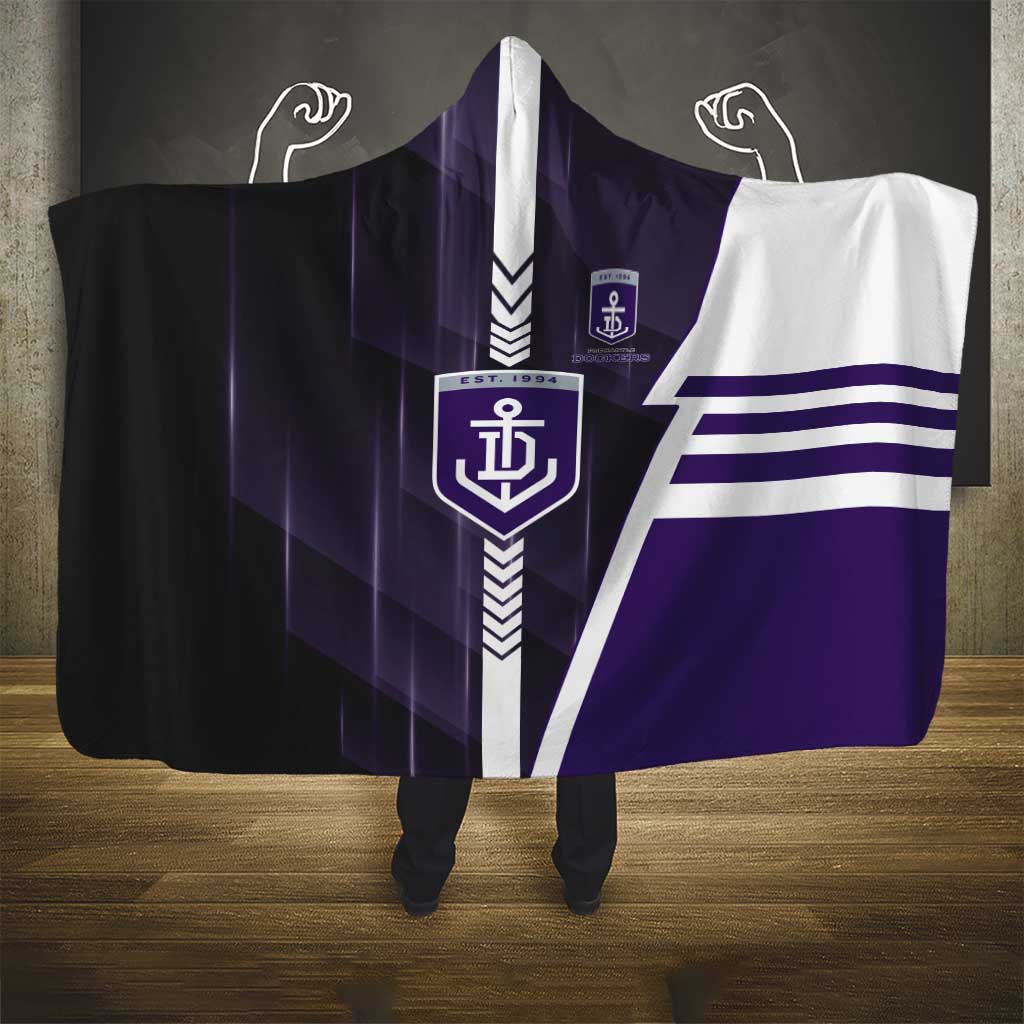 Fremantle Dockers Hooded Blanket Modern Geometric Sports Graphic Style