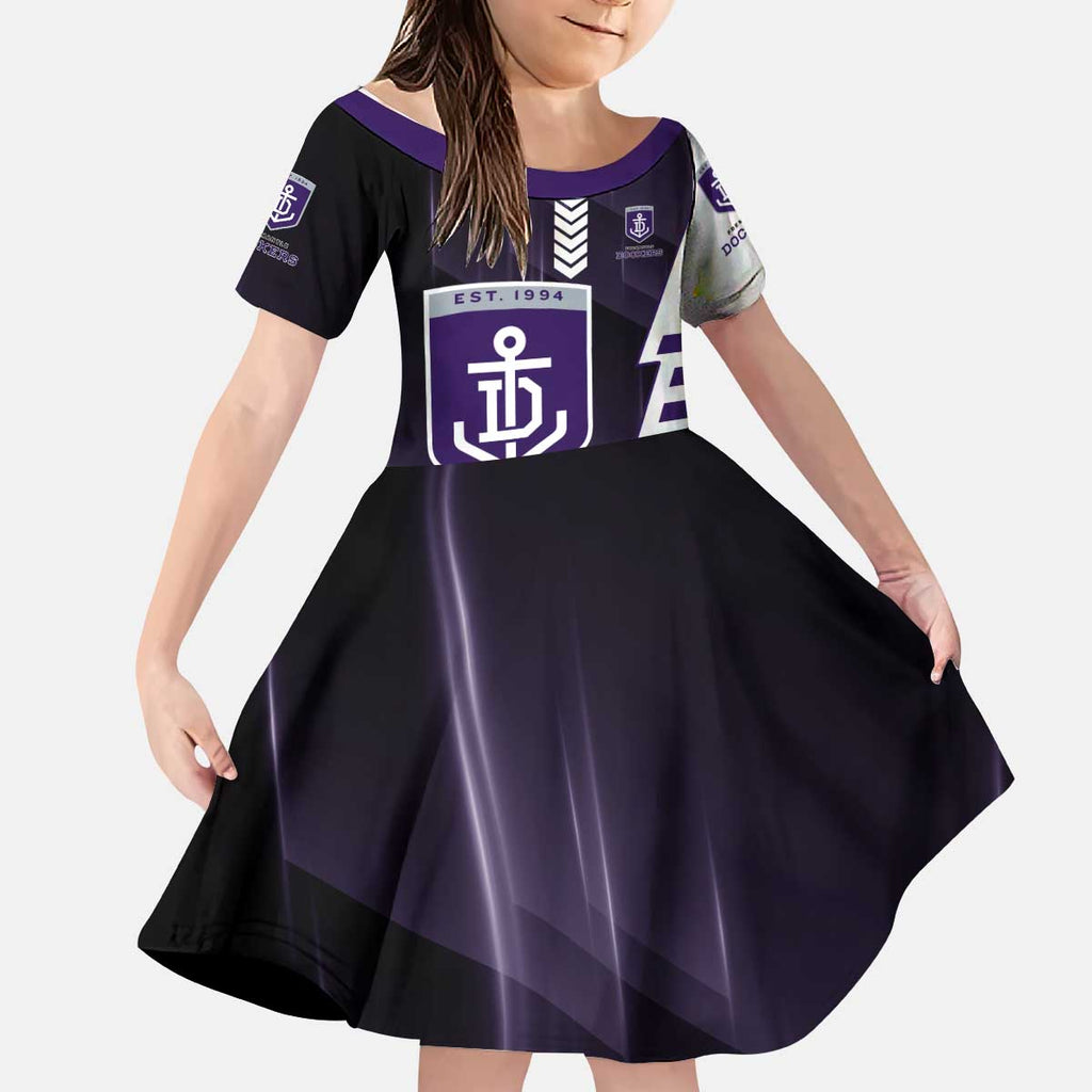 Personalized Fremantle Dockers Kid Short Sleeve Dress Modern Geometric Sports Graphic Style