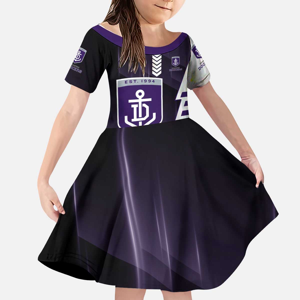Personalized Fremantle Dockers Kid Short Sleeve Dress Modern Geometric Sports Graphic Style