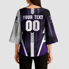 Personalized Fremantle Dockers Kimono Sleeve Blouse Modern Geometric Sports Graphic Style