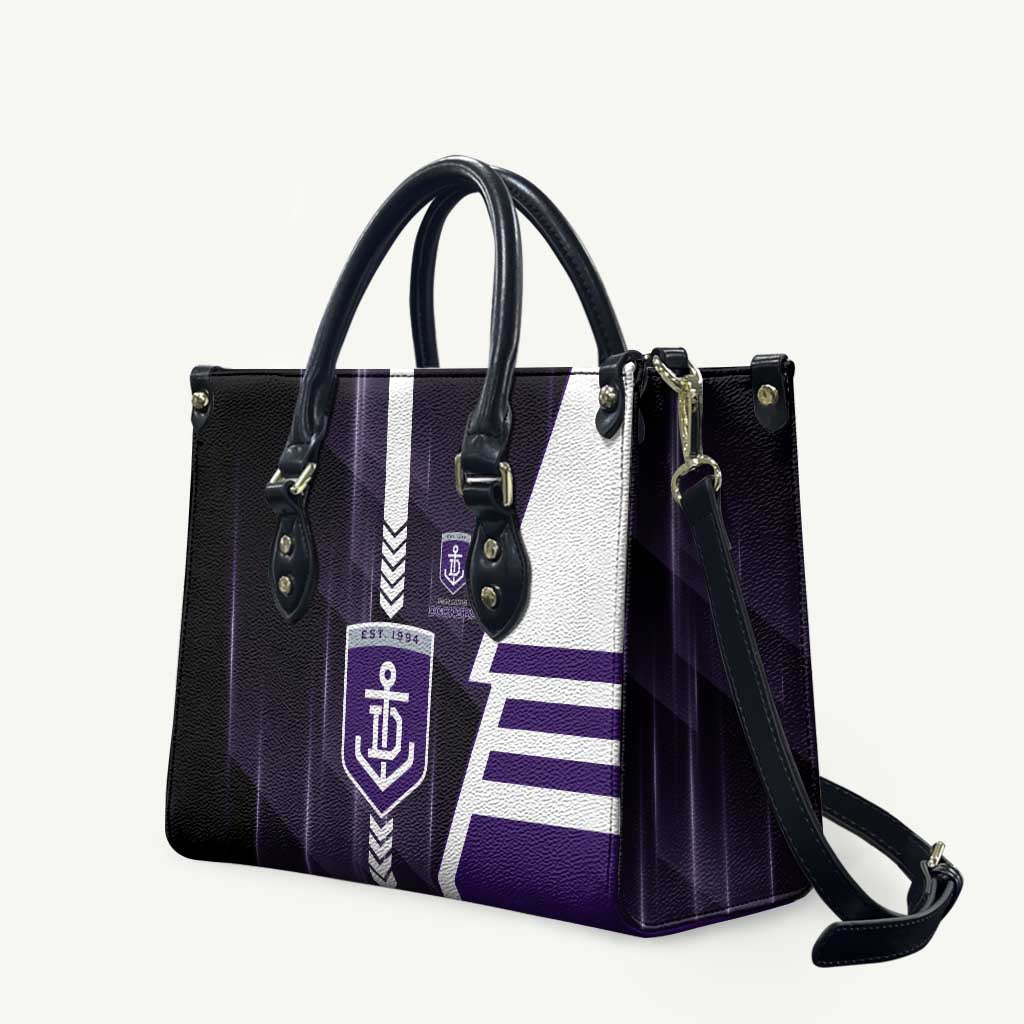Fremantle Dockers Leather Bag Modern Geometric Sports Graphic Style