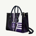 Fremantle Dockers Leather Bag Modern Geometric Sports Graphic Style
