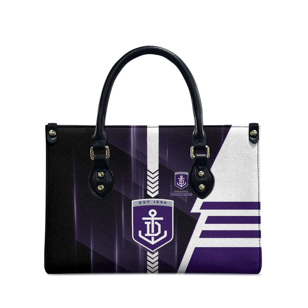 Fremantle Dockers Leather Bag Modern Geometric Sports Graphic Style