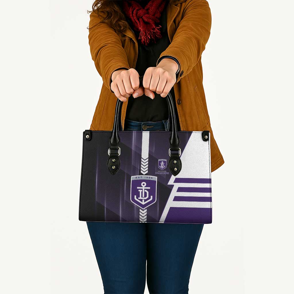Fremantle Dockers Leather Bag Modern Geometric Sports Graphic Style