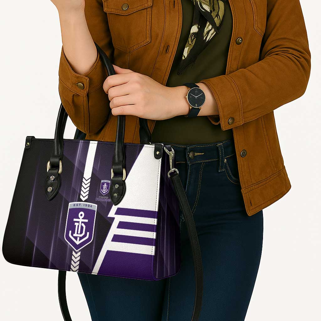 Fremantle Dockers Leather Bag Modern Geometric Sports Graphic Style