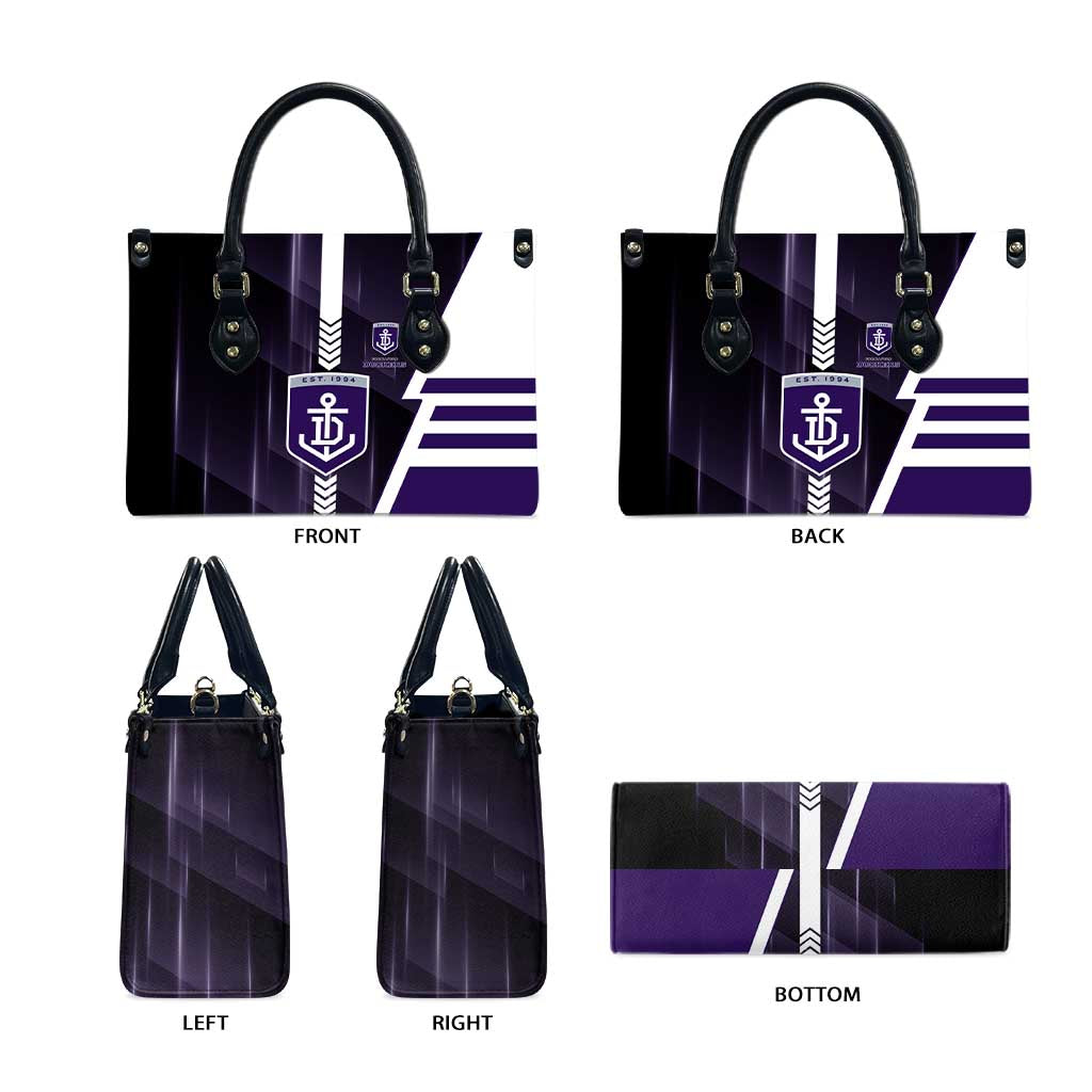 Fremantle Dockers Leather Bag Modern Geometric Sports Graphic Style