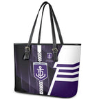 Fremantle Dockers Leather Tote Bag Modern Geometric Sports Graphic Style