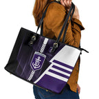 Fremantle Dockers Leather Tote Bag Modern Geometric Sports Graphic Style