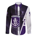 Personalized Fremantle Dockers Long Sleeve Button Shirt Modern Geometric Sports Graphic Style