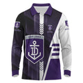 Personalized Fremantle Dockers Long Sleeve Polo Shirt Modern Geometric Sports Graphic Style