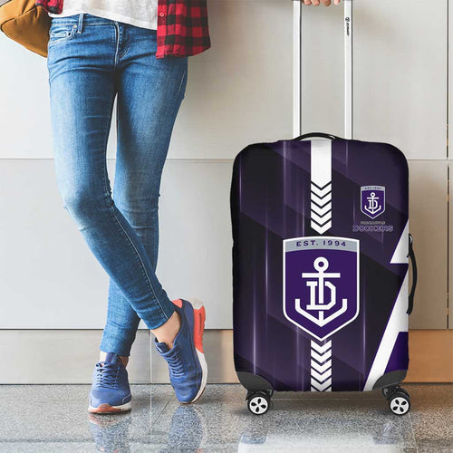 Fremantle Dockers Luggage Cover Modern Geometric Sports Graphic Style