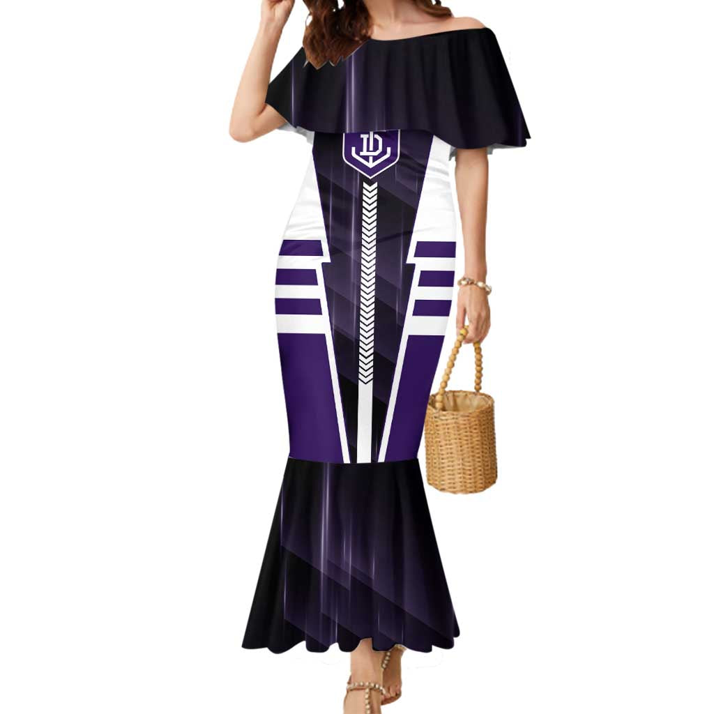 Personalized Fremantle Dockers Mermaid Dress Modern Geometric Sports Graphic Style