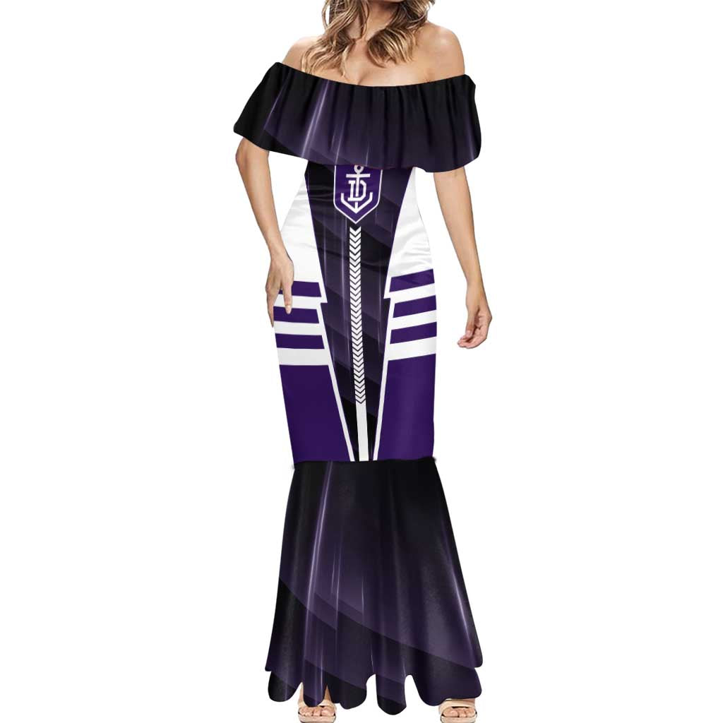 Personalized Fremantle Dockers Mermaid Dress Modern Geometric Sports Graphic Style