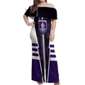 Personalized Fremantle Dockers Off Shoulder Maxi Dress Modern Geometric Sports Graphic Style