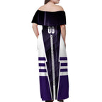 Personalized Fremantle Dockers Off Shoulder Maxi Dress Modern Geometric Sports Graphic Style
