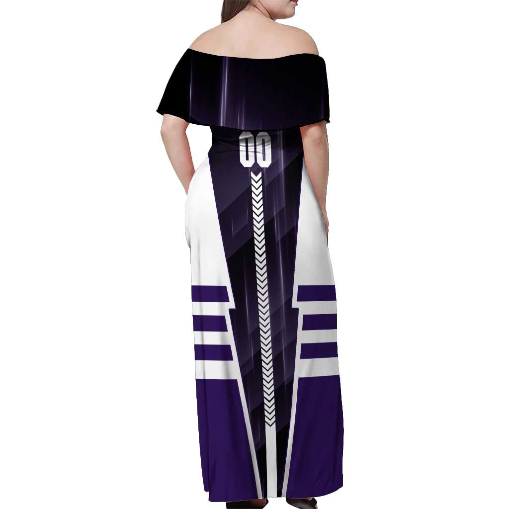 Personalized Fremantle Dockers Off Shoulder Maxi Dress Modern Geometric Sports Graphic Style