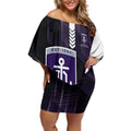 Personalized Fremantle Dockers Off Shoulder Short Dress Modern Geometric Sports Graphic Style