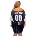 Personalized Fremantle Dockers Off Shoulder Short Dress Modern Geometric Sports Graphic Style