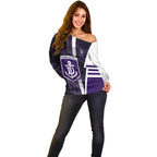 Personalized Fremantle Dockers Off Shoulder Sweater Modern Geometric Sports Graphic Style