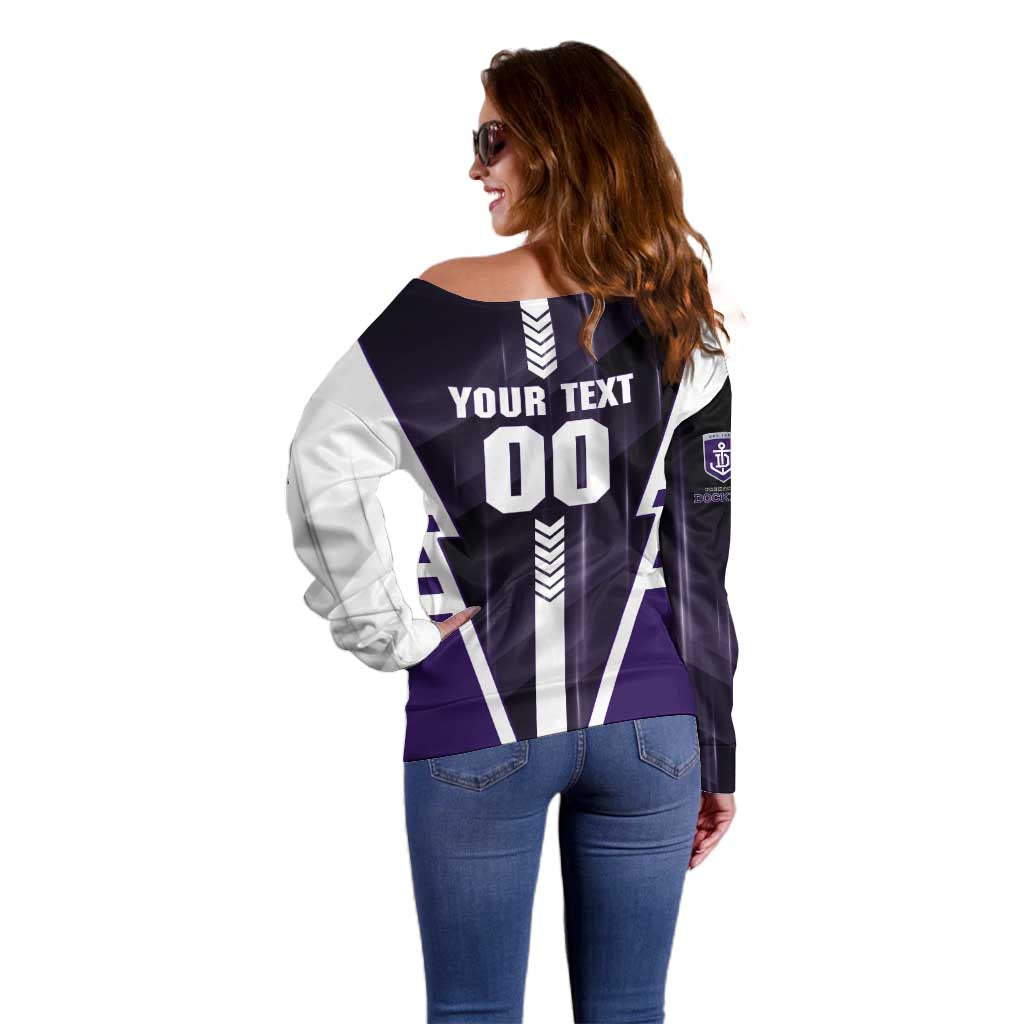 Personalized Fremantle Dockers Off Shoulder Sweater Modern Geometric Sports Graphic Style
