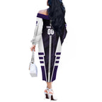Personalized Fremantle Dockers Off The Shoulder Long Sleeve Dress Modern Geometric Sports Graphic Style