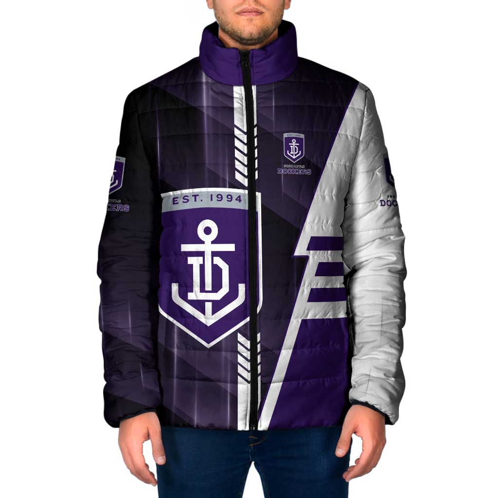 Personalized Fremantle Dockers Padded Jacket Modern Geometric Sports Graphic Style