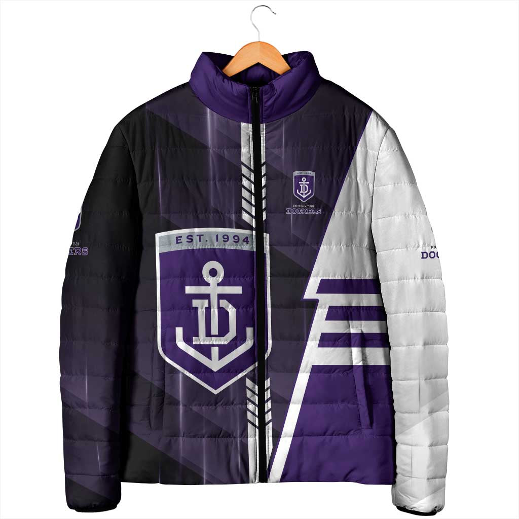 Personalized Fremantle Dockers Padded Jacket Modern Geometric Sports Graphic Style