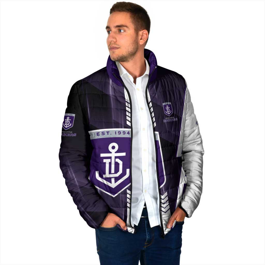 Personalized Fremantle Dockers Padded Jacket Modern Geometric Sports Graphic Style