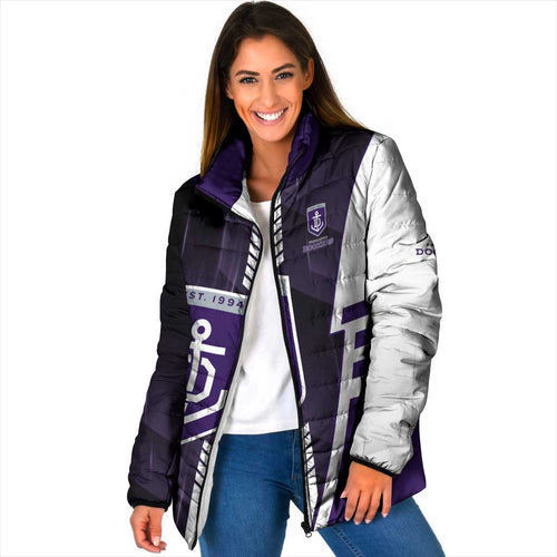 Personalized Fremantle Dockers Padded Jacket Modern Geometric Sports Graphic Style