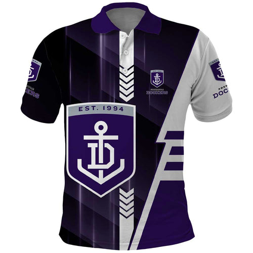 Personalized Fremantle Dockers Polo Shirt Modern Geometric Sports Graphic Style