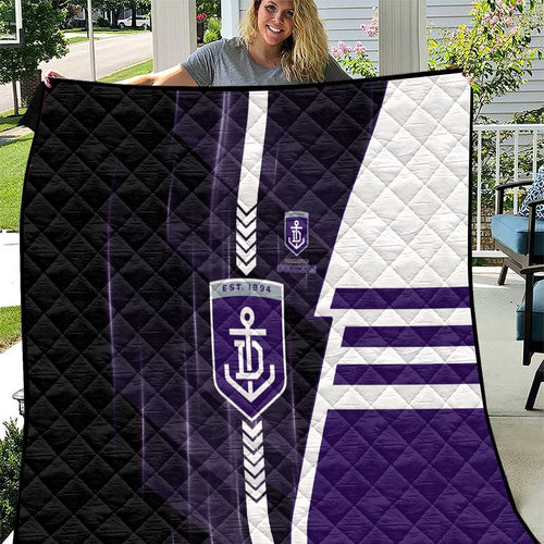 Fremantle Dockers Quilt Modern Geometric Sports Graphic Style