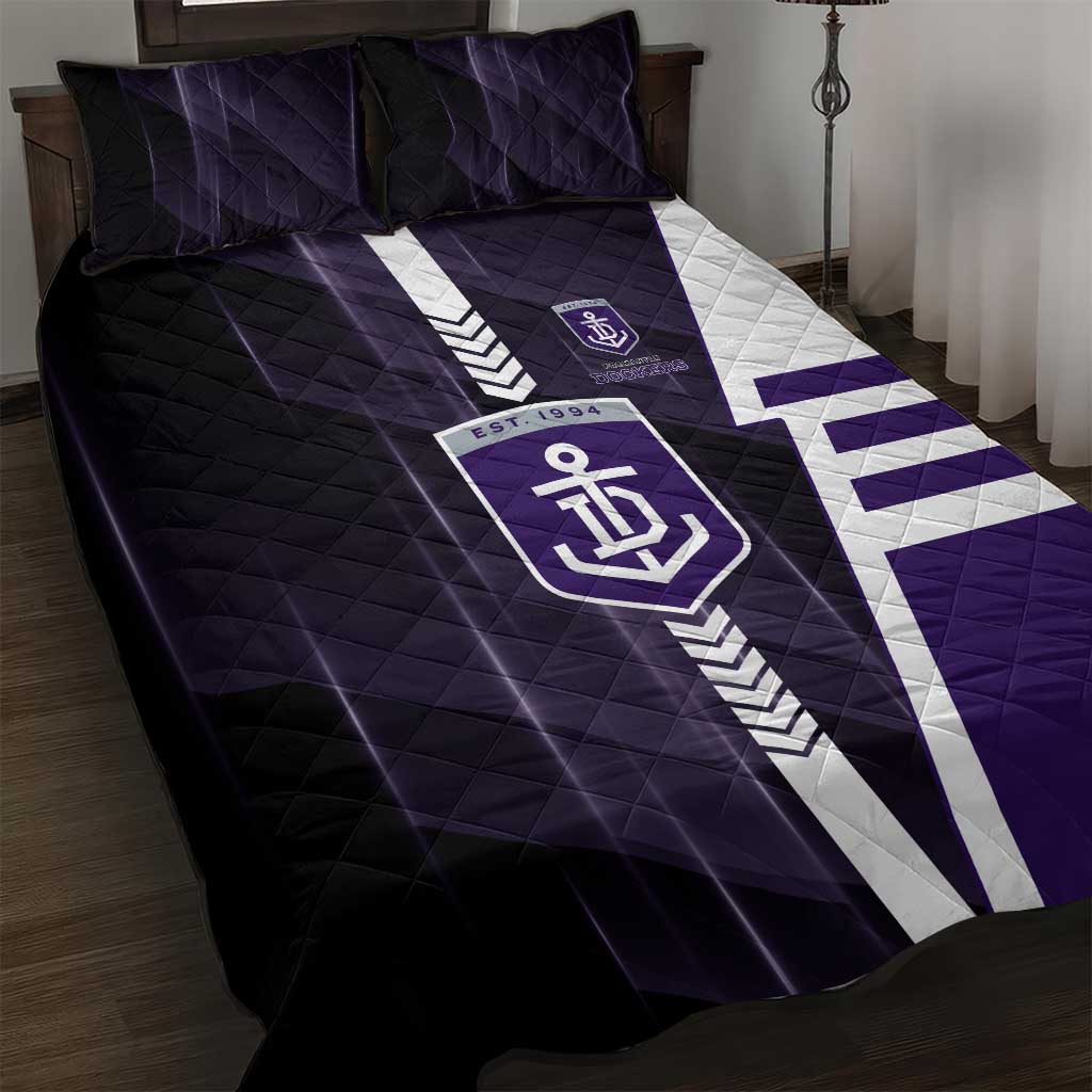Fremantle Dockers Quilt Bed Set Modern Geometric Sports Graphic Style