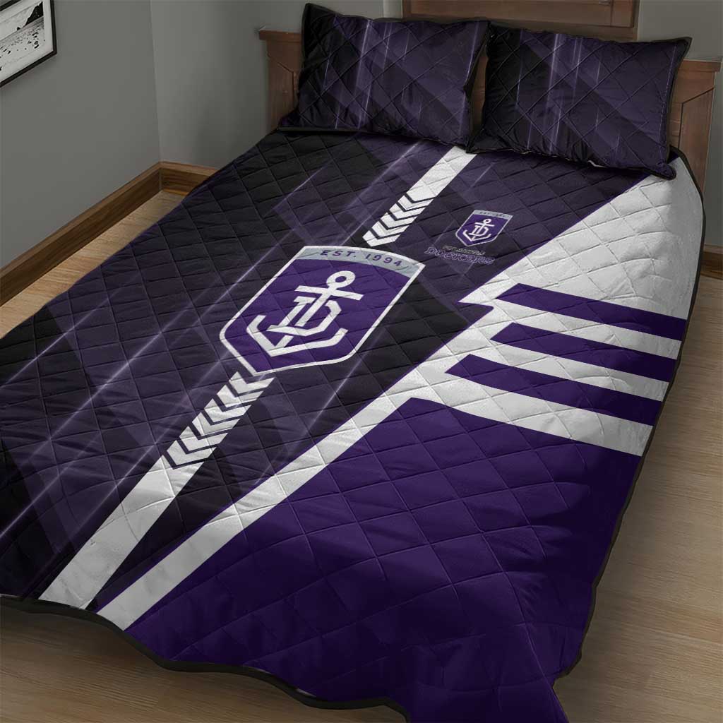 Fremantle Dockers Quilt Bed Set Modern Geometric Sports Graphic Style
