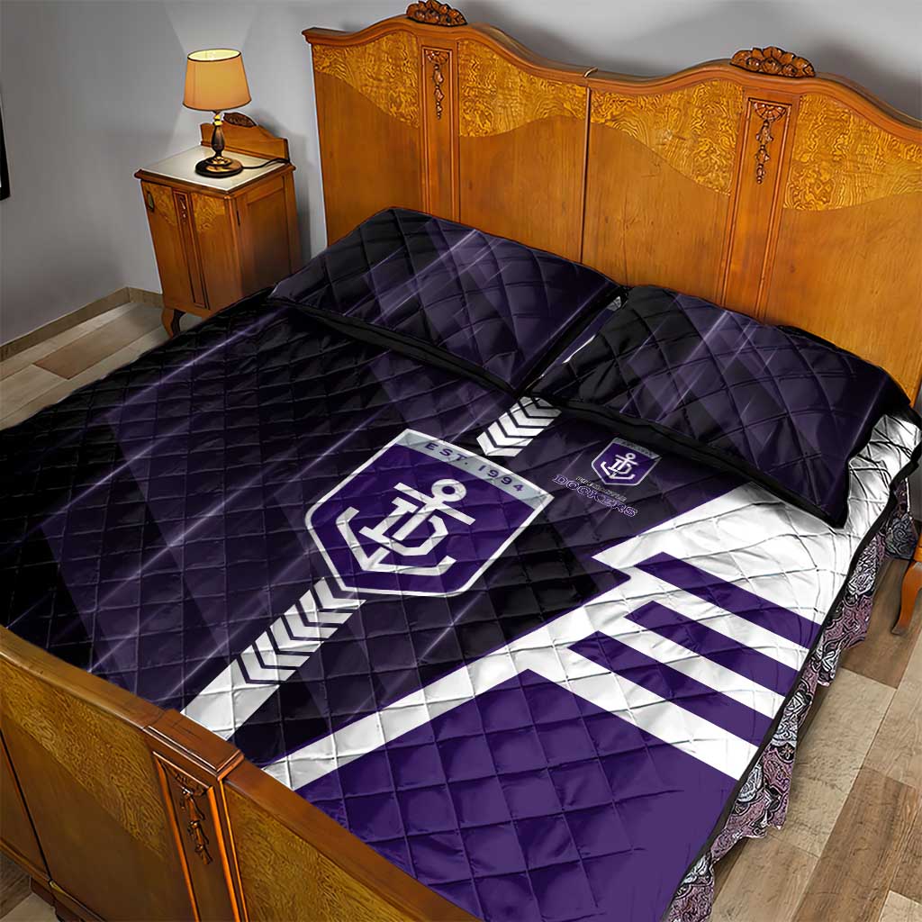 Fremantle Dockers Quilt Bed Set Modern Geometric Sports Graphic Style
