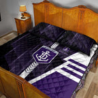 Fremantle Dockers Quilt Bed Set Modern Geometric Sports Graphic Style